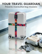 Travelkin Luggage Straps TSA Approved (Colorful Geometry)