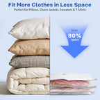 Travel Vacuum Seal Bags for Clothing with Cordless Electric Pump (12PCS)