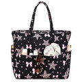 Large Beach Bag for Women (Black Pink)