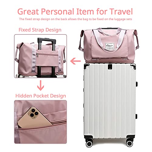 Large Capacity Foldable Travel Bag (Dull Pink)