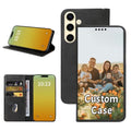 Custom Wallet Phone Case for Samsung Galaxy S24 Plus with Photo (Galaxy S24 Plus / Black-A)
