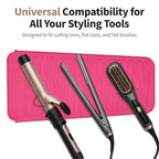 2 Pack Silicone Heat Resistant Travel Pouch for Straighteners (2 Pack / Black&hotpink)