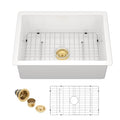 27"x19" White Undermount Sink (27"x19"x10" / White Gold)