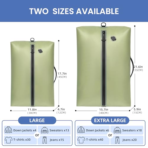 TPU Vacuum Bag for Travel (Green / Large)