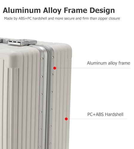 PC Hardside Carry On Luggage (A1-Ivory White (zipperless closure) / 22.5")