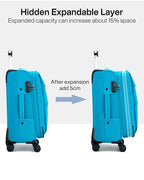 20 Inch Expandable Carry On Luggage 22x14x9 Airline Approved Softside Suitcases with Wheels Lightweight Travel Luggage Rolling Suitcase with Lock for Men and Women (Caribbean Blue / 20 Inch)
