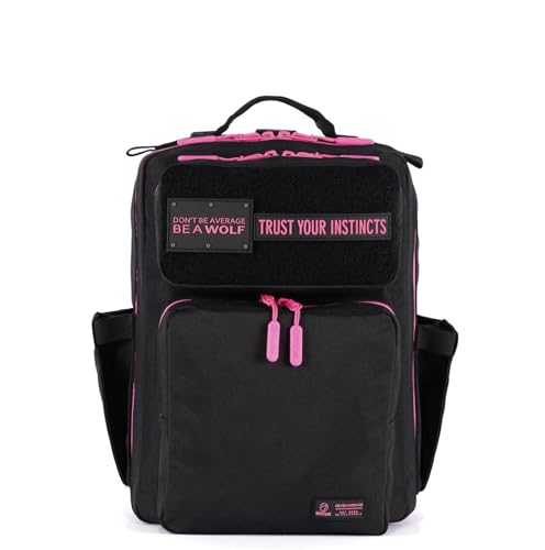 15L Slim Gym Backpack 1000D Travel EDC Daypack (Black Neon Pink)