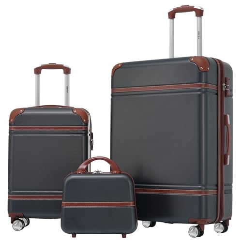 Luggage Set 2 Piece (Vintage Luggage / Black(12+20+28))