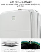 28 Inch Expandable Checked Luggage (Smoke White / 28 Inch EXT)