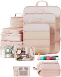 11 Pack Compression Seting Cubes for Travel Essentials (Beige / 11 set)