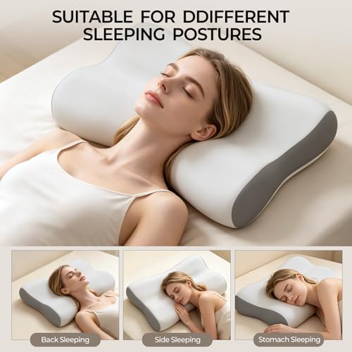 Cervical Neck Pillow for Pain Relief (Grey)