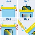 Floating Waterproof Phone Pouch [Up to 8.5"] (Regular Size [8.5inch] / [Pink + Blue] 2Pack)