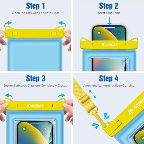 Floating Waterproof Phone Pouch [Up to 8.5"] (Regular Size [8.5inch] / [Pink + Blue] 2Pack)