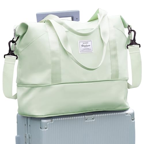 Large Travel Duffle Bag Carry On Weekender Bags for Women Men 18x14x8 Gym (A86-mintgreen / X-large)