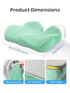 Seat Cushion Memory Foam Car Seat Pad (Green / 19 x 17 x 5 inches)