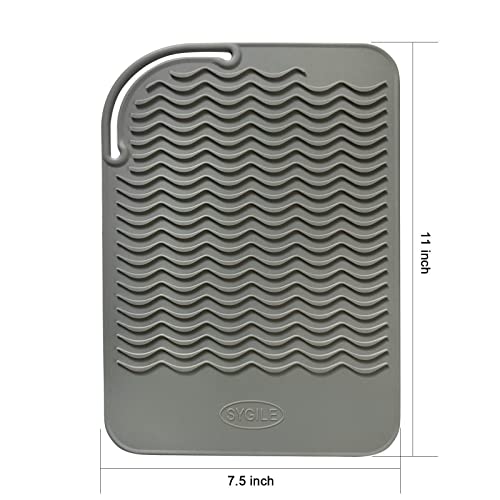 11" X 7.5" Large Size Heat Resistant Silicone Travel Mat for Hair Straighteners (5.6 Ounce)