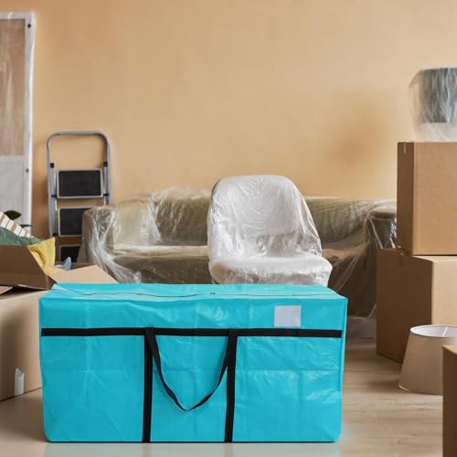 4 Pcs 96 Gallon Extra Large Moving Bags Heavy Duty Storage Bag (96 Gallon / Lake Blue)