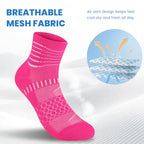 Ankle Compression Socks Women Men Plantar Fasciitis Relief 3 Pairs (Large / Hot Pink+white-hot Pink+purple(3 Pairs))