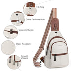 7L Sling Bag for Women Vegan Leather Crossbody Purse Chest Bags Fashionable Trendy Fanny Pack with Travel (7L / 7l-m-beige Brown)