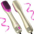 3 in 1 Hair Dryer Brush Straightener 1200W Negative Ionic Hot Air Brush One Step Blow Dryer and Styler for Straightening Drying Smoothing (Champagne Gold)