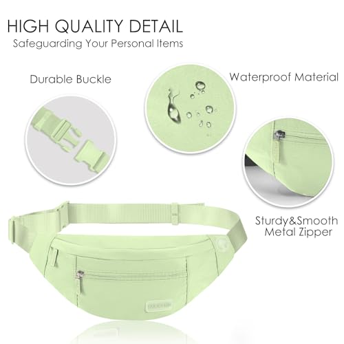 Fanny Pack for Women Fashion Crossbody Bag Travel Essentials Gifts (Light Mint / Large)