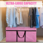 4 Pcs 96 Gallon Extra Large Moving Bags Heavy Duty Storage Bag (96 Gallon / Pink)
