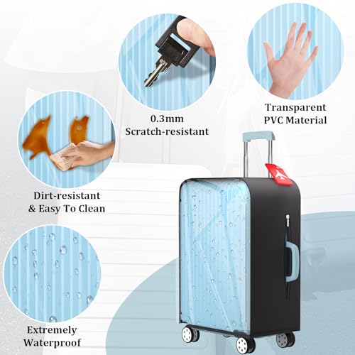 24 Inch Half Clear PVC Luggage Cover TSA Waterproof Protector