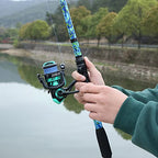 Telescopic Fishing Rod and Reel Combo (Green Full Kit with Carrier Case / 8.9 ft)