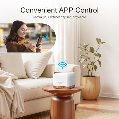 Essential Oil Diffuser Smart WiFi Humidifier 700 ml (Light Brown)