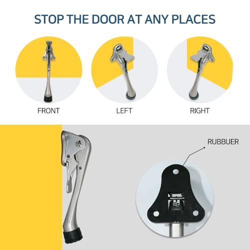 One Touch Kickdown Door Stopper (Chrome / 6 INCH X 1 PACK)