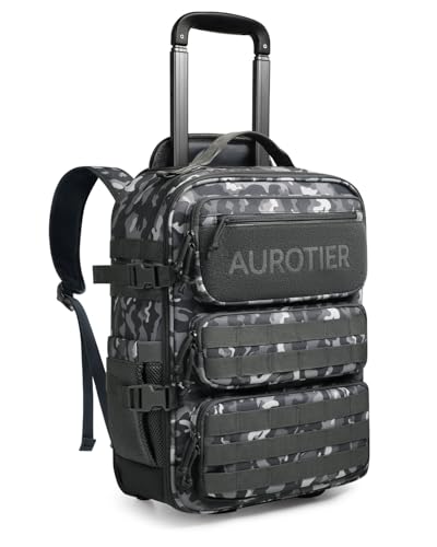 Rolling Tactical Laptop Backpack (Black Camo)
