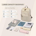 Laptop Backpack for Women Travel Work Commute Casual Daypack Backpack Purse Computer Bags Fit 16 Inch Notebook (Regular-apricot / 16 Inch)