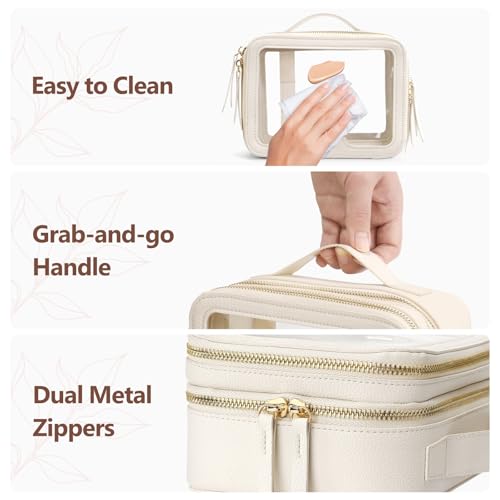 Clear Makeup Bag (Cream / 2-layer)