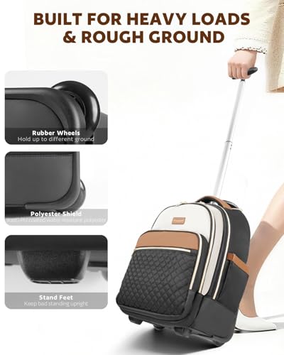 Small Rolling Backpack for Women