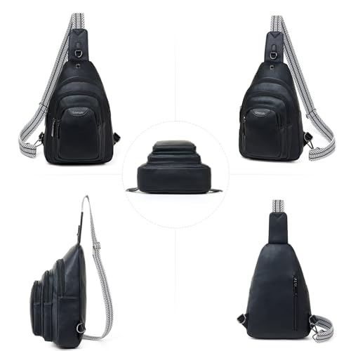 10L Crossbody Sling Bag for Women Men Anti Theft Cross Body Fanny Pack Belt Bag Purse Gifts for Women Faux Leather (10L / 10l-black)