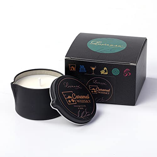 Massage Candle Soy Wax Warming Caramel Whisky Stress Relief 2.35oz