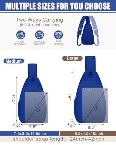 Crossbody Bags for Women Men Trendy Sling Bag Backpack Chest Bag (Large / Royal Blue)
