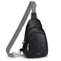 Crossbody Bags for Women Anti Theft Small Sling Handbag with Zipper Lock Vegan Leather RFID Blocking Chest Pure (Black)
