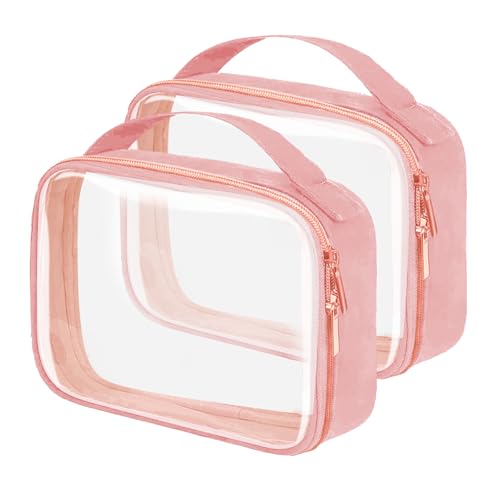 Travel Toiletry Bag (Pink / 2 Pack, Large)