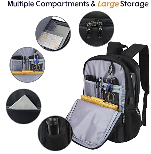 Laptop Backpack for Men Women (B Black)