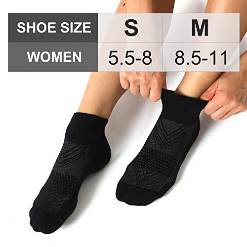 6 Pack Women's Ankle Socks with Cushion (Medium / Black+white+grey)