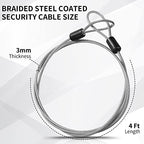 12pack Security Cable Lock (Clear / 4 ft)
