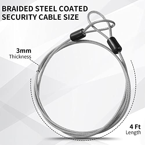 12pack Security Cable Lock (Clear / 4 ft)