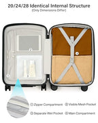 Checked Luggage 24 Inch Expandable Medium Suitcase with Wheels (Jet Black / 24 Inch EXT)