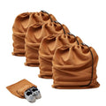 4 Pcs Travel Shoe Bags for Packing with Drawstring (Brown)