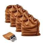 4 Pcs Travel Shoe Bags for Packing with Drawstring (Brown)