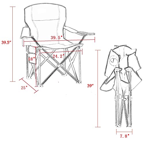 Mesh Folding Camping Chairs for Adults (Vermilion)