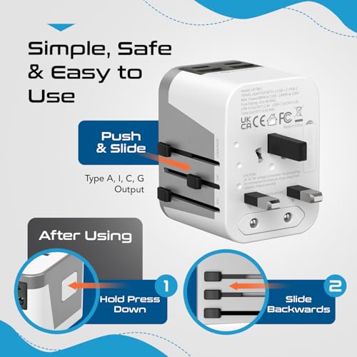 Travel Adapter Worldwide (White Grey)