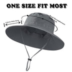 Sun Hat for Men Women Cooling Boonie Hats Breathable Wide Brim Fishing Bucket Hat Beach Hat Safari Hiking Garden Summer UV Protection Dark Grey (1 Pack Darkgrey)