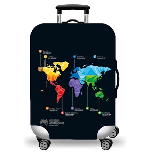 Travel Luggage Cover Suitcase Cover Protector Skins 18 (map / L (for 25--28 inch luggage))